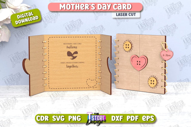 Mother's Day Card | Gift Idea | Greeting Card | Photo Frame | CNC File SVG The T Store Design 