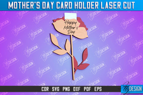Mother's Day Card Holder Bundle | Flower Card Holder | Greeting Card Holder | Granny Gift | CNC File SVG Fly Design 