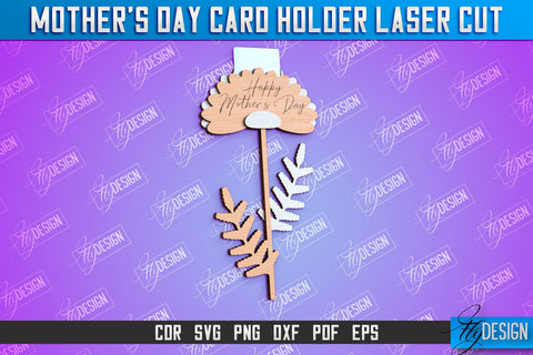 Mother's Day Card Holder Bundle | Flower Card Holder | Greeting Card Holder | Granny Gift | CNC File SVG Fly Design 