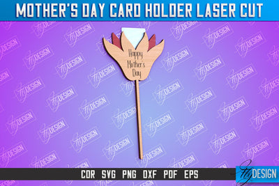 Mother's Day Card Holder | Flower Card Holder | Greeting Card Holder | Granny Gift | CNC File SVG Fly Design 