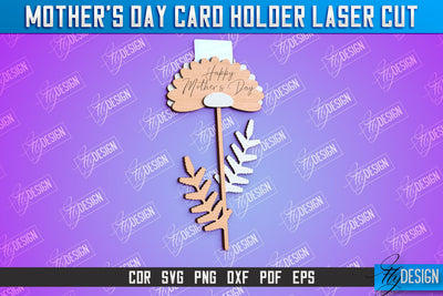 Mother's Day Card Holder | Flower Card Holder | Greeting Card Holder | Granny Gift | CNC File SVG Fly Design 