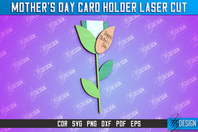 Mother's Day Card Holder | Flower Card Holder | Greeting Card Holder | Granny Gift | CNC File SVG Fly Design 