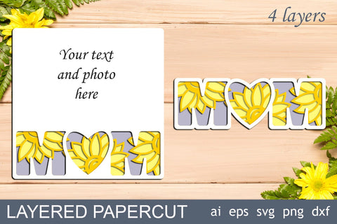 Mothers day card papercut, 3d layered mom svg, Cricut template 3D Paper AnastasiyaArtDesign 