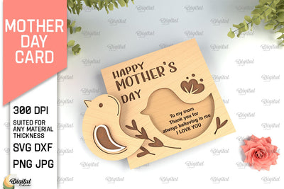 Mothers Day Card SVG. Greeting Card Laser Cut SVG Evgenyia Guschina 