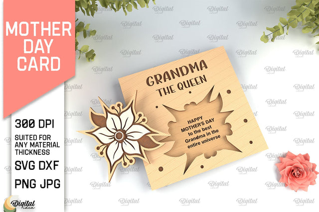 Mothers Day Card SVG. Greeting Card Laser Cut SVG Evgenyia Guschina 