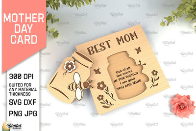 Mothers Day Card SVG. Greeting Card Laser Cut SVG Evgenyia Guschina 