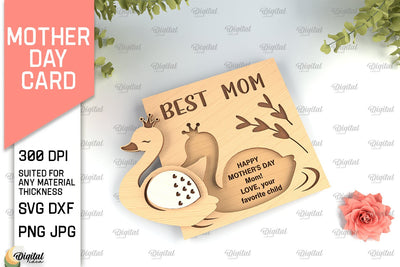 Mothers Day Card SVG. Greeting Card Laser Cut SVG Evgenyia Guschina 