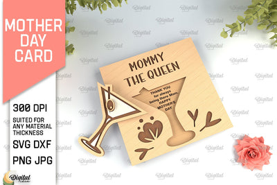 Mothers Day Card SVG. Greeting Card Laser Cut SVG Evgenyia Guschina 