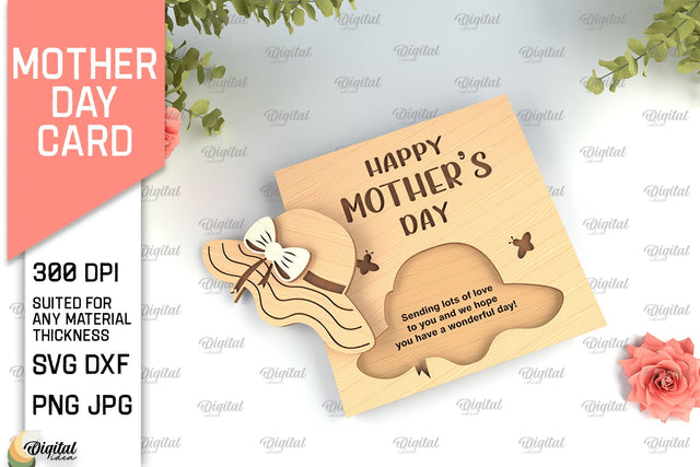 Mothers Day Card SVG. Greeting Card Laser Cut SVG Evgenyia Guschina 