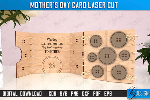 Mother's Day Cards Laser Cut Bundle | Gift Idea | Greeting Card | Photo Frame | CNC Files SVG Fly Design 