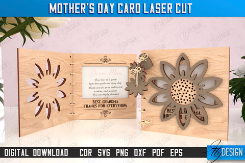 Mother's Day Cards Laser Cut Bundle | Gift Idea | Greeting Card | Photo Frame | CNC Files SVG Fly Design 