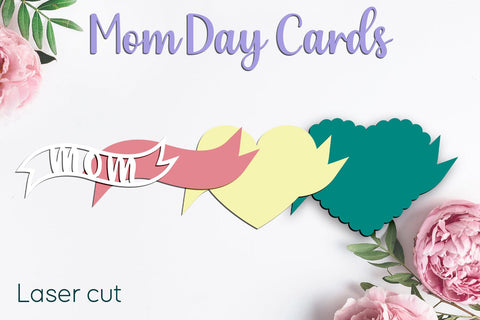 Mothers day cards, Mom gift card, Layered heart SVG AnastasiyaArtDesign 