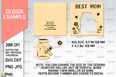 Mothers Day Cards SVG Bundle. Greeting Cards Laser Cut SVG Evgenyia Guschina 