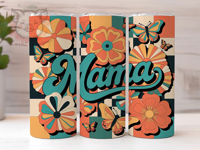 Mother’s Day Checker 20oz Tumbler Wrap, Bold Checkerboard Design, Black And White Wrap, Mama Tumbler Design, Sublimation Wrap, 20oz Tumbler Design, PNG Tumbler Wrap Sublimation Lara' s Designs 