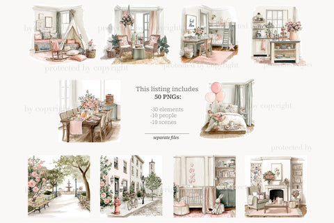 Mothers Day Clip Art | Mom and Baby PNG | Love You Mom Image SVG GlamArtZhanna 