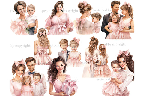 Mother's Day Clipart Set | Children Illustration PNG Bundle SVG GlamArtZhanna 