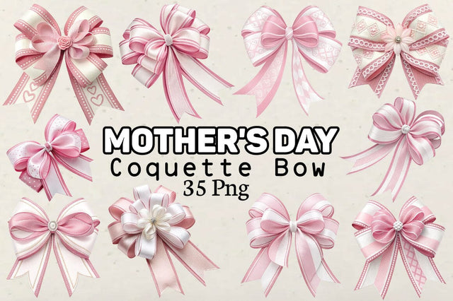 Mother's Day Coquette Bow PNG Bundle SVG Angelina750 
