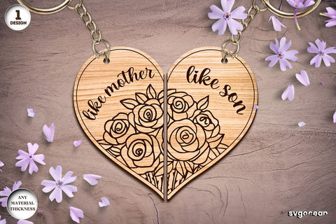 Mother's Day Couple Keychaine Bundle SVG SvgOcean 