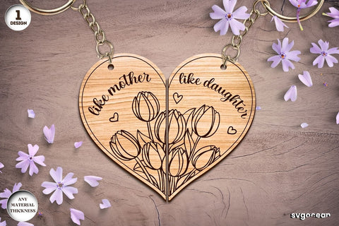 Mother's Day Couple Keychaine Bundle SVG SvgOcean 