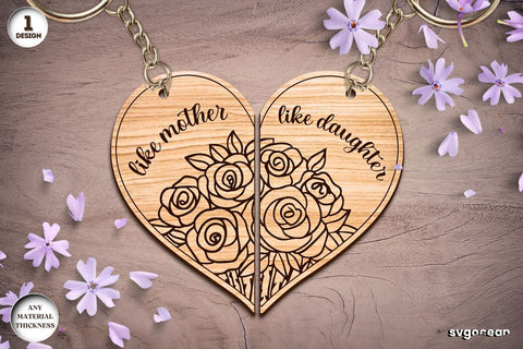 Mother's Day Couple Keychaine Bundle SVG SvgOcean 