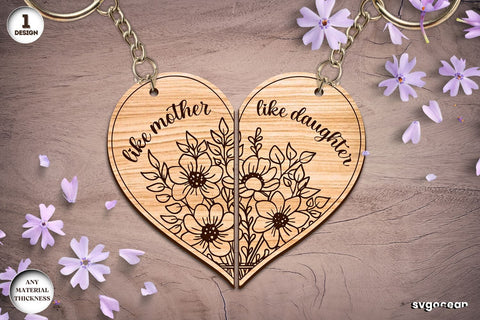 Mother's Day Couple Keychaine Bundle SVG SvgOcean 