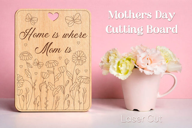 Mothers day cutting board, Gift for Mom, Laser cut SVG AnastasiyaArtDesign 