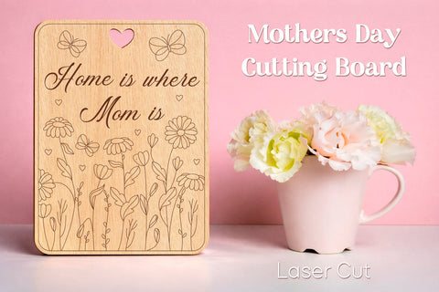 Mothers day cutting board, Gift for Mom, Laser cut SVG AnastasiyaArtDesign 