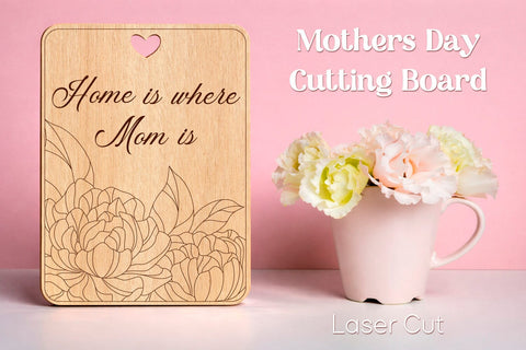Mothers day cutting board, Kitchen sign laser engraving SVG AnastasiyaArtDesign 