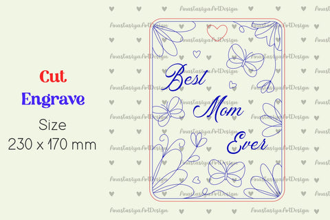 Mothers day cutting board svg, Best mom ever laser cut SVG AnastasiyaArtDesign 