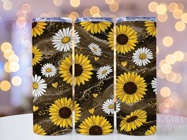Mother's Day Daisy Sunflower 20oz Tumbler, Mother's Day Tumbler, Daisy Design, Sunflower Art, 20oz Wrap, Floral Gift, Spring Decor, Mom Gift Idea Sublimation SvggirlplusArt 