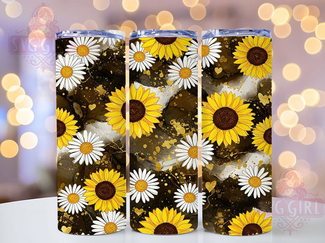 Mother's Day Daisy Sunflower 20oz Tumbler, Mother's Day Tumbler, Daisy Design, Sunflower Art, 20oz Wrap, Floral Gift, Spring Decor, Mom Gift Idea Sublimation SvggirlplusArt 