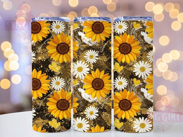 Mother's Day Daisy Sunflower 20oz Tumbler, Mother's Day Tumbler, Daisy Design, Sunflower Art, 20oz Wrap, Floral Gift, Spring Decor, Mom Gift Idea Sublimation SvggirlplusArt 