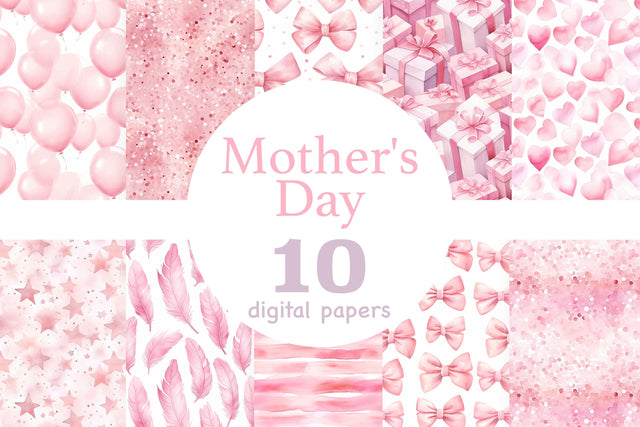 Mothers Day Digital Paper | Mom Pattern Set Digital Pattern GlamArtZhanna 