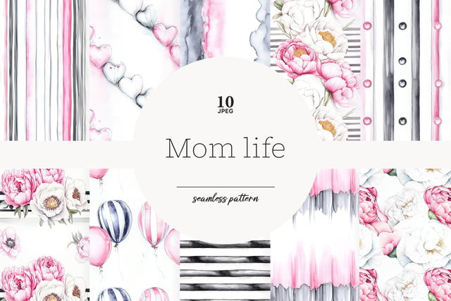 Mothers Day Digital Paper | Mothers Day Pattern Digital Pattern GlamArtZhanna 