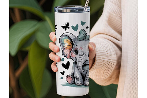 Mother's Day Elephant Tumbler Wrap Sublimation DesignSVG 