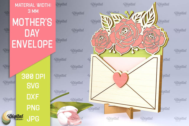 Mother's Day Envelope Laser Cut. Mom Envelope Gift SVG SVG Evgenyia Guschina 