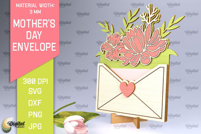 Mother's Day Envelope Laser Cut. Mom Envelope Gift SVG SVG Evgenyia Guschina 