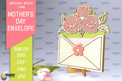 Mother's Day Envelope Laser Cut. Mom Envelope Gift SVG SVG Evgenyia Guschina 
