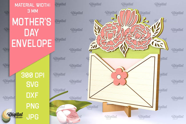 Mother's Day Envelope Laser Cut. Mom Envelope Gift SVG SVG Evgenyia Guschina 