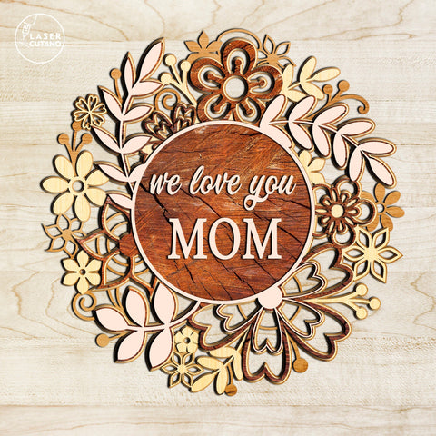Mothers Day Fathers Day SVG Laser Cut Files Bundle - Set Of 12 Mom Dad Family Sign Laser Cut Template DXF AI CDR SVG LaserCutano 