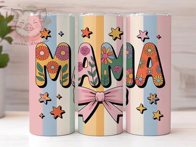 Mother’s Day Floral 20oz Tumbler Wrap, Cheerful Floral Pattern, Lively Mama Design, Sublimation Wrap, 20oz Tumbler Design, PNG Tumbler Wrap, Family Theme Sublimation Lara' s Designs 