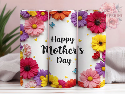 Mother's Day Floral Butterfly Tumbler, Floral Butterfly Wrap, 20oz Sublimation Wrap, Mom Gift Cup, Spring Flowers Tumbler, Elegant Butterfly Design, Gift for Mom Sublimation Li Zamperini 