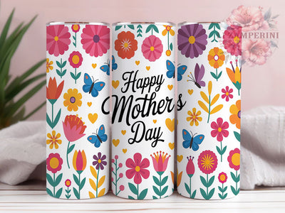 Mother's Day Floral Butterfly Tumbler, Floral Butterfly Wrap, 20oz Sublimation Wrap, Mom Gift Cup, Spring Flowers Tumbler, Elegant Butterfly Design, Gift for Mom Sublimation Li Zamperini 