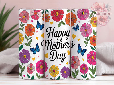 Mother's Day Floral Butterfly Tumbler, Floral Butterfly Wrap, 20oz Sublimation Wrap, Mom Gift Cup, Spring Flowers Tumbler, Elegant Butterfly Design, Gift for Mom Sublimation Li Zamperini 