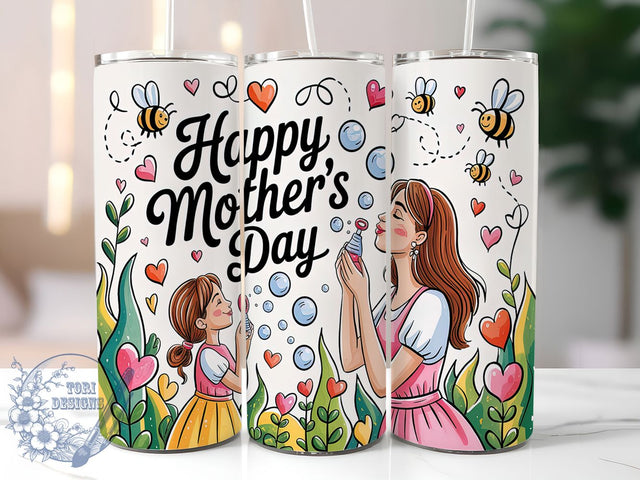 Mother’s Day Floral Gift Tumbler Wrap, Floral Mom Tumbler, 20oz Mom Gift Tumbler, Sublimation Mother’s Day Cup, Personalized Mom Tumbler, Spring Floral Tumbler Design, Best Mom Ever Tumbler Sublimation ToriDesigns 