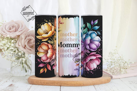 Mother's Day Floral Glitter 20oz Tumbler Sublimation sassyprint 