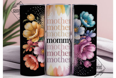 Mother's Day Floral Glitter 20oz Tumbler Sublimation sassyprint 