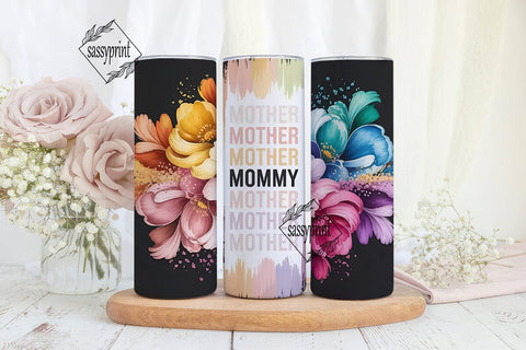 Mother's Day Floral Glitter 20oz Tumbler Sublimation sassyprint 