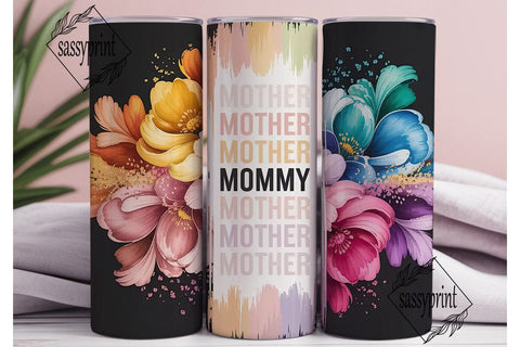 Mother's Day Floral Glitter 20oz Tumbler Sublimation sassyprint 