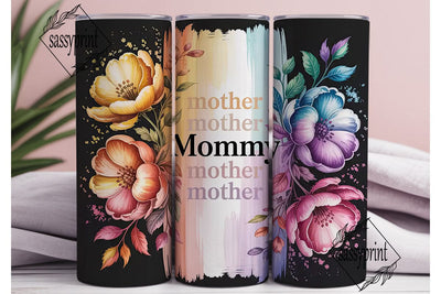 Mother's Day Floral Glitter 20oz Tumbler Sublimation sassyprint 